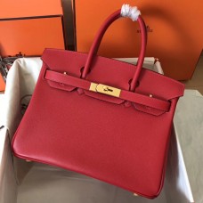 Hermes Birkin 30 Handmade Bag In Red Epsom Leather JM617qx37