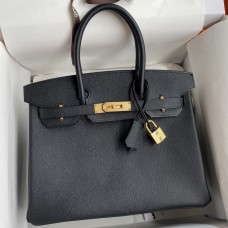 Hermes Birkin 30 Retourne Handmade Bag In Black Epsom Calfskin JM1054jI77