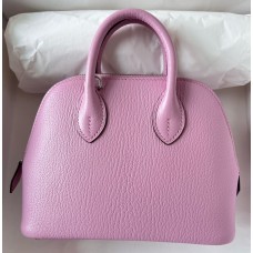 Hermes Bolide 1923 Mini Handmade Bag In Mauve Sylvestre Chevre Mysore Leather JM1245Ym74