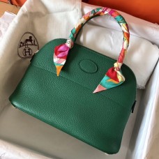 Hermes Bolide 27 Handmade Bag In Vert Vertigo Clemence Leather JM1266bM57