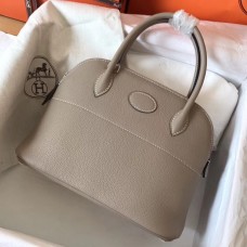 Hermes Bolide 31 Handmade Bag In Tourterelle Clemence Leather JM881ot89