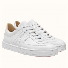 Hermes Boomerang Sneakers In White Epsom Leather JM1523Mv33