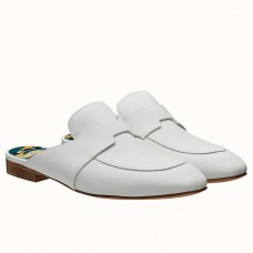Hermes Catena Mules In White Calfskin JM1243ni51