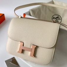 Hermes Constance 1-18 Mirror Bag In Craie Epsom Calfskin JM822nF79