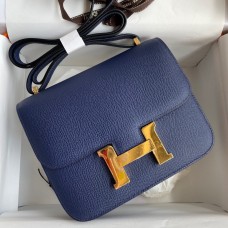 Hermes Constance 18 Handmade Bag In Blue Saphir Epsom Calfskin JM315Qh97