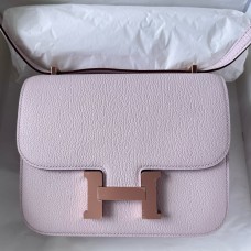 Hermes Constance 18 Handmade Bag In Mauve Pale Chevre Mysore Leather JM1274Hj78
