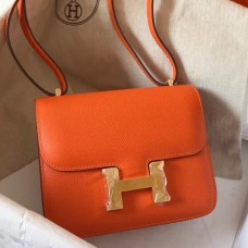 Hermes Constance 18 Handmade Bag In Orange Epsom Leather JM1151WE81