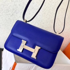 Hermes Constance 24 Handmade Bag In Blue Electric Epsom Leather JM854SP97