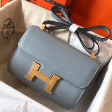 Hermes Constance 24 Handmade Bag In Blue Lin Epsom Leather JM1201hu72