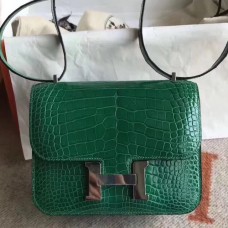 Hermes Constance 24 Handmade Bag In Green Niloticus Crocodile JM15hI90
