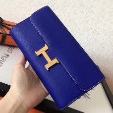 Hermes Constance Long Wallet In Blue Electric Epsom Leather JM1475eL18