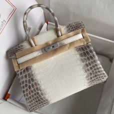 Hermes Diamond Birkin 30cm Bag In Himalaya Niloticus Crocodile Skin JM1525zN56