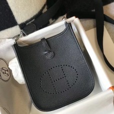 Hermes Evelyne III TPM Bag In Black Clemence Leather JM459Fo38
