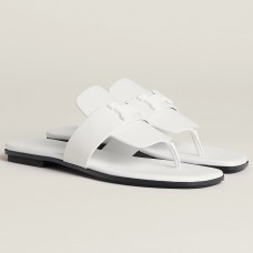 Hermes Galerie Sandals In White Calfskin JM1616dV68