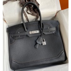 Hermes Ghillies Birkin 35cm Limited-edition Bag In Black Calfskin JM2055Nr89