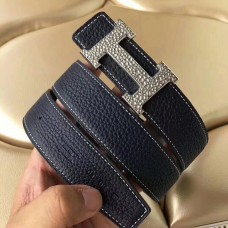 Hermes H Belt Buckle & Noir Clemence 32 MM Strap JM1032Hk55