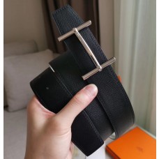 Hermes H d'Ancre Reversible Belt In Black/White Epsom Leather JM1982vA83