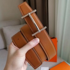 Hermes H d'Ancre Reversible Belt In Gold/Red Epsom Leather JM2091zd42