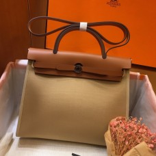 Hermes Herbag Zip 31cm Bag In Brown And Beige JM504FT69