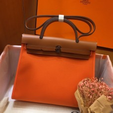 Hermes Herbag Zip 31cm Bag In Brown And Orange JM191BF80