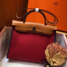 Hermes Herbag Zip 31cm Bag In Brown And Red JM1298Kd37