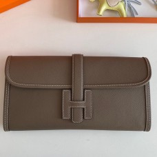 Hermes Jige Elan 29 Clutch Bag In Taupe Epsom Leather JM224jC82