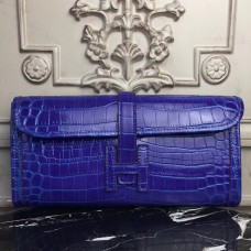 Hermes Jige Elan 29 Clutch In Blue Electric Crocodile Leather JM898lu18