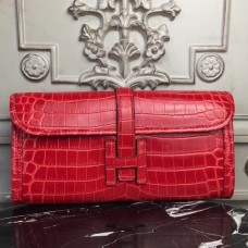 Hermes Jige Elan 29 Clutch In Red Crocodile Leather JM474rf73