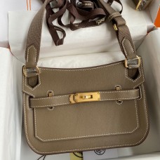 Hermes Jypsiere Mini Handmade Bag In Taupe Swift Calfskin JM587Oq54
