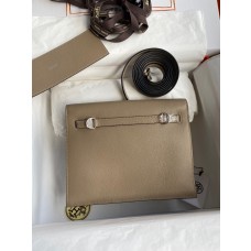 Hermes Kelly Danse II Bag In Gris Tourterelle Evercolor Calfskin JM369Wj24