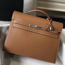 Hermes Kelly Depeche 34 Briefcase In Brown Calfskin JM889zR31