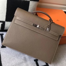 Hermes Kelly Depeche 38 Briefcase In Taupe Calfskin JM1914dV68