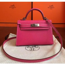 Hermes Kelly Mini II Handmade Bag In Rose Tyrien Epsom Leather JM309dM16
