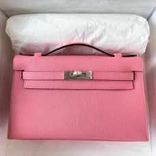 Hermes Kelly Pochette Handmade Bag In Rose Confetti Epsom Calfskin JM1152SP97