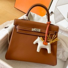 Hermes Kelly Retourne 25 Handmade Bag In Gold Swift Calfskin JM771NR41