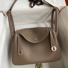 Hermes Lindy 26 Handmade Bag In Taupe Clemence Leather JM1869Bk18
