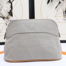 Hermes Medium Bolide Travel Case In Grey Cotton JM863Nr89