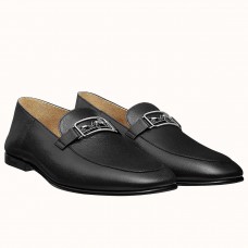 Hermes Men's Tenor Loafers In Black Calfskin JM806Hv51