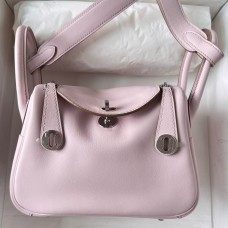 Hermes Mini Lindy Handmade Bag In Mauve Pale Swift Leather JM1300vp28
