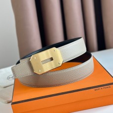 Hermes Neo Reversible Belt 32MM in Trench Clemence Leather JM962Yn66