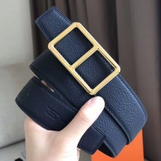 Hermes Officier Belt Buckle & Navy 38MM Strap JM851vU99