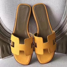 Hermes Oran Sandals In Jaune Epsom Leather JM232Wx63