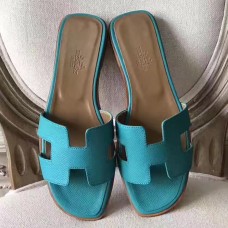 Hermes Oran Sandals In Lagon Epsom Leather JM787BF80
