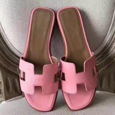Hermes Oran Sandals In Pink Epsom Leather JM225Wc12