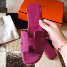 Hermes Oran Slide Sandals In Anemone Epsom Calfskin JM1823zN56