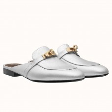Hermes Oz Mules In Silver Metallic Calfskin JM1666rf73