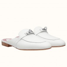 Hermes Oz Mules In White Calfskin JM1125hT91