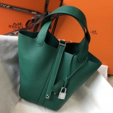 Hermes Picotin Lock 18 Bag In Vert Vertigo Clemence Leather JM1747WE81