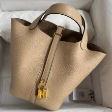 Hermes Picotin Lock 18 Handmade Bag in Trench Clemence Leather JM217KD87