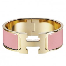 Hermes Pink Enamel Clic Clac H PM Bracelet JM351Ym74